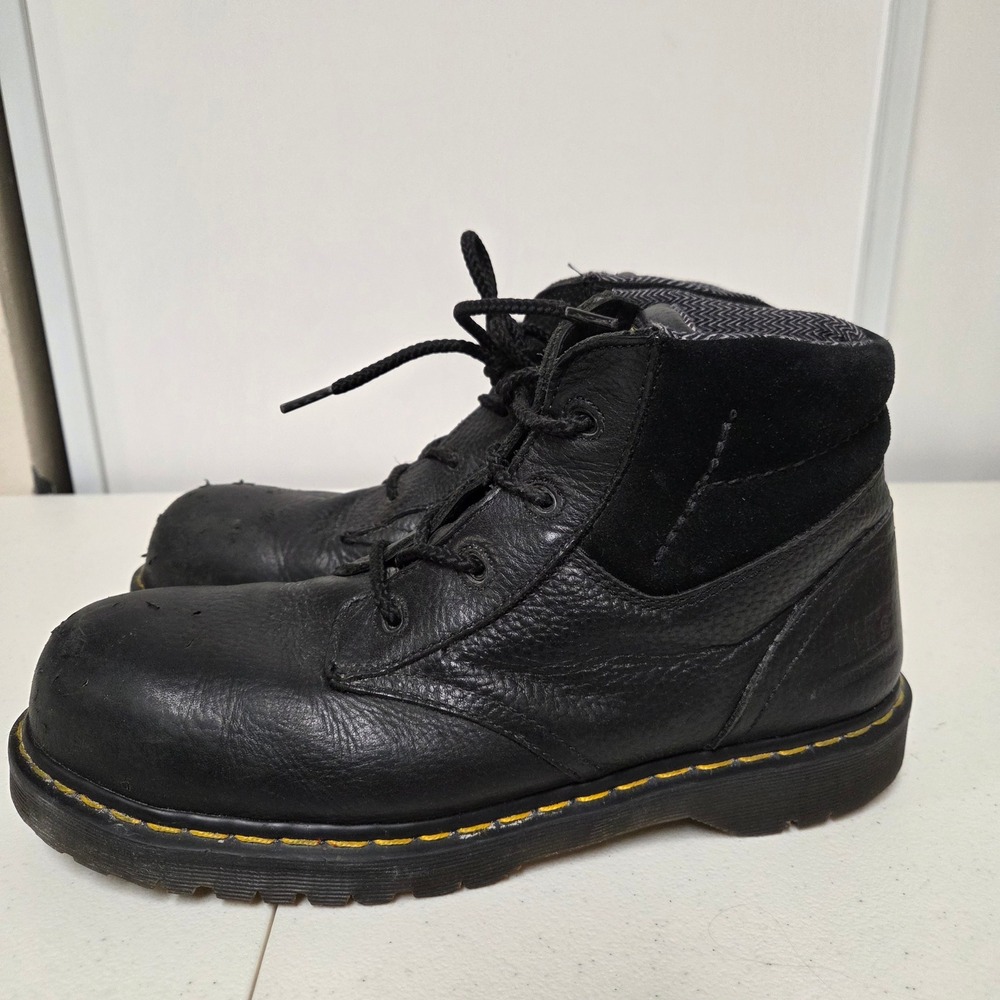 Dr Martens Industrial Steel Toe Black Leather Work Boots Mens 12 UK 11 AW140